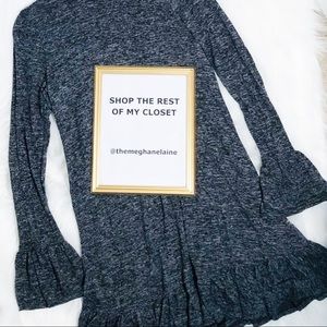 👗EXPRESS | GRAY RUFFLE DETAILED MINI DRESS👗